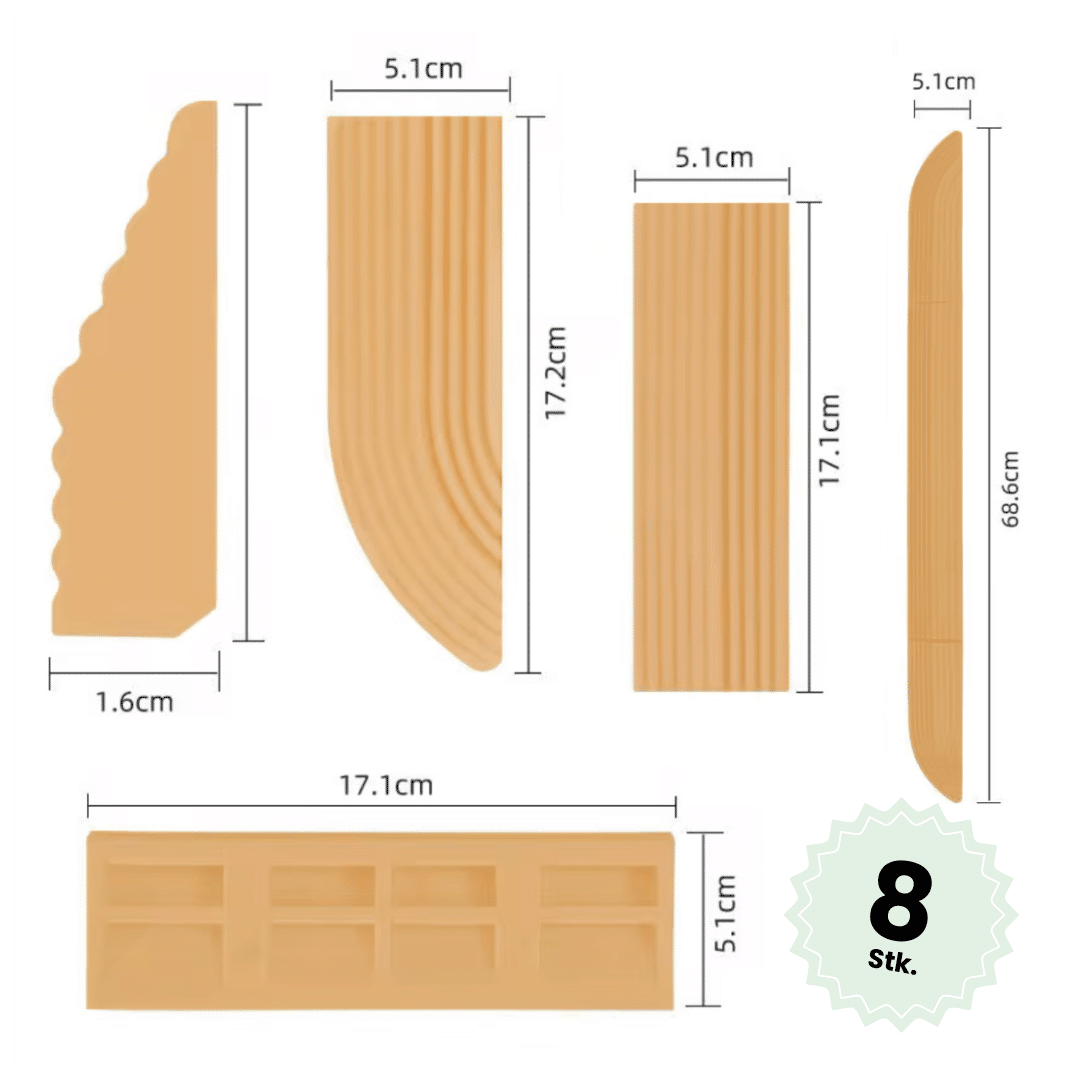 Dørtrinsramper (Antal/Farve) - Til robotstøvsugere - Træ / 8 stk. (til 4 dørtrin)